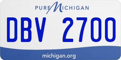 MI license plate DBV2700