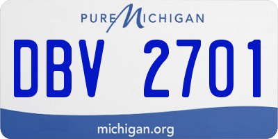 MI license plate DBV2701