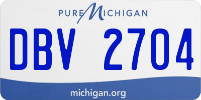 MI license plate DBV2704