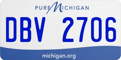 MI license plate DBV2706