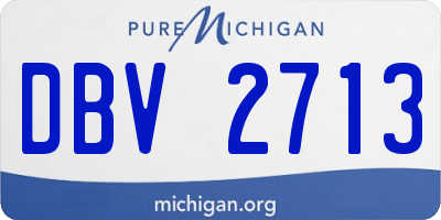 MI license plate DBV2713