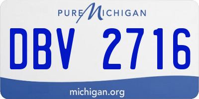 MI license plate DBV2716