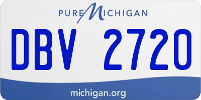 MI license plate DBV2720