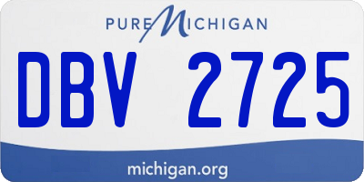 MI license plate DBV2725