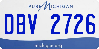 MI license plate DBV2726