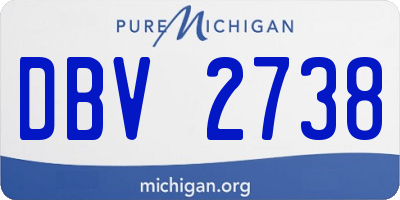 MI license plate DBV2738
