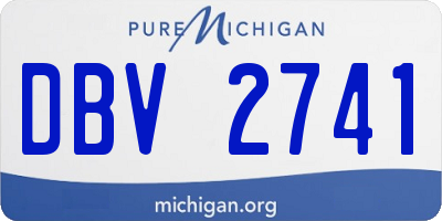 MI license plate DBV2741