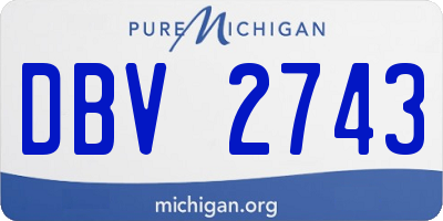 MI license plate DBV2743