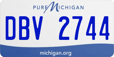 MI license plate DBV2744