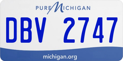 MI license plate DBV2747