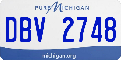 MI license plate DBV2748