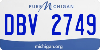 MI license plate DBV2749
