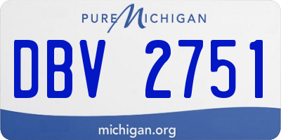 MI license plate DBV2751