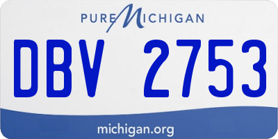 MI license plate DBV2753