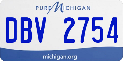 MI license plate DBV2754
