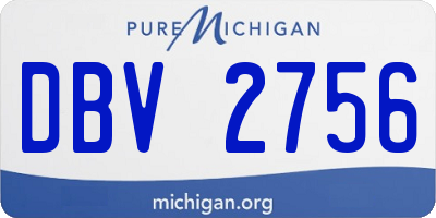 MI license plate DBV2756