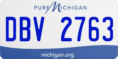 MI license plate DBV2763