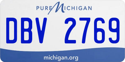 MI license plate DBV2769