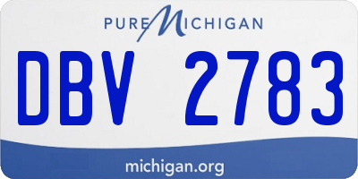 MI license plate DBV2783