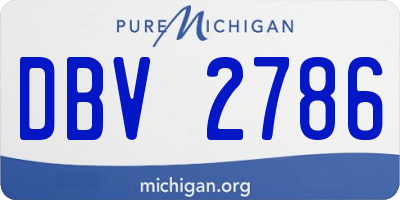 MI license plate DBV2786