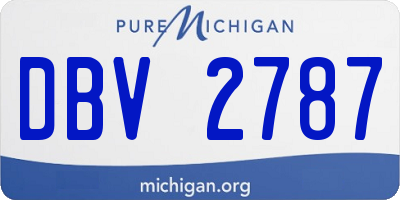 MI license plate DBV2787