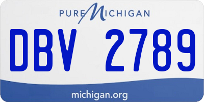 MI license plate DBV2789