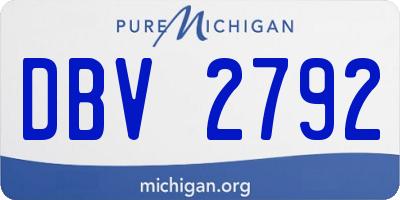 MI license plate DBV2792