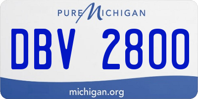 MI license plate DBV2800