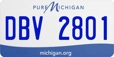 MI license plate DBV2801