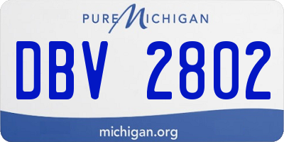 MI license plate DBV2802