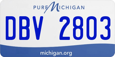 MI license plate DBV2803