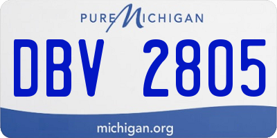 MI license plate DBV2805