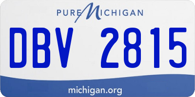 MI license plate DBV2815