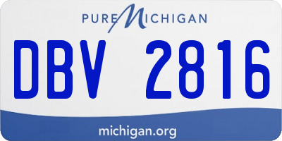 MI license plate DBV2816