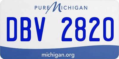 MI license plate DBV2820