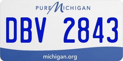 MI license plate DBV2843