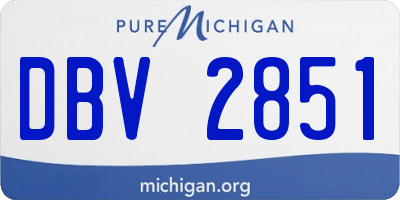 MI license plate DBV2851