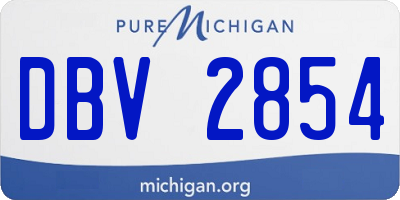 MI license plate DBV2854