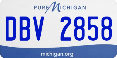 MI license plate DBV2858