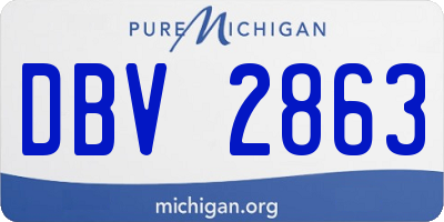 MI license plate DBV2863