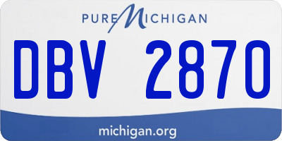 MI license plate DBV2870