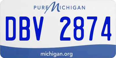 MI license plate DBV2874