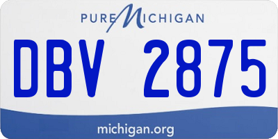 MI license plate DBV2875