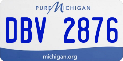MI license plate DBV2876