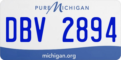 MI license plate DBV2894