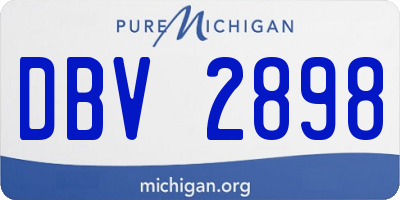 MI license plate DBV2898