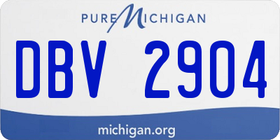 MI license plate DBV2904