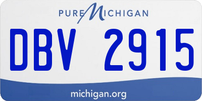 MI license plate DBV2915