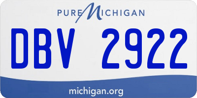 MI license plate DBV2922