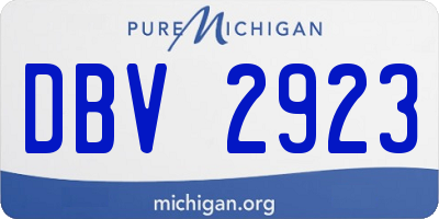 MI license plate DBV2923